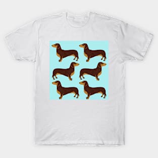 Sausage dogs (daschund) blue T-Shirt